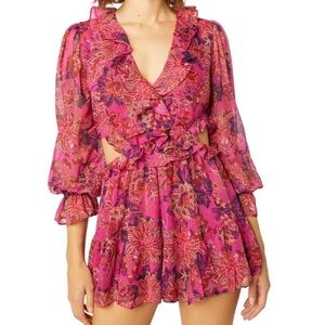 NWT Misa Los Angeles azalea romper in Fuchsia - size Large